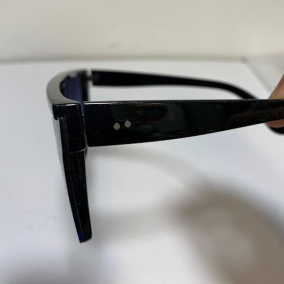 Oversized Black Blue Gradient Lens Women's Square Flat Top Sunglasses One Size - Picture 4 of 6